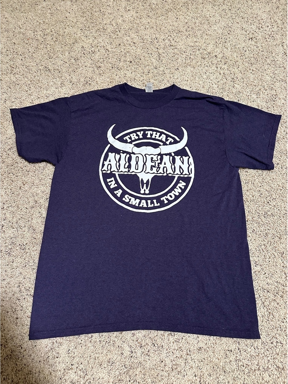 Gildan Navy Blue Graphic T-Shirt Size Large